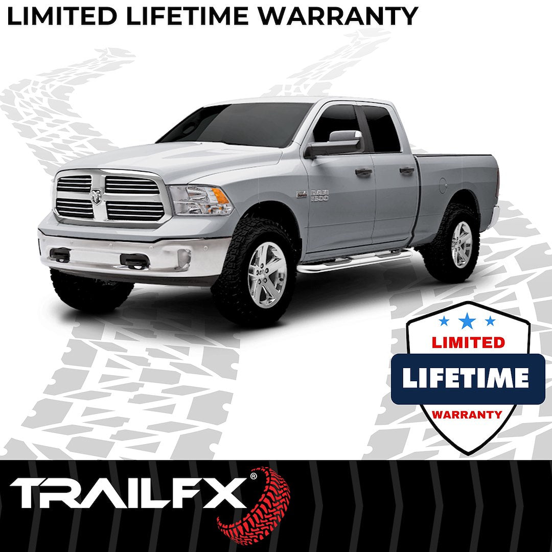 TrailFX 3" Round Step Bar For GM Silverado/Sierra Standard- Stainless (A0029S)