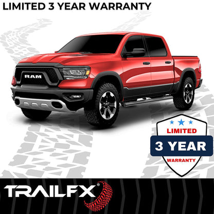 TrailFX 4" Oval Straight Step Bar For Ram 1500 Crew- Black (A1542B)