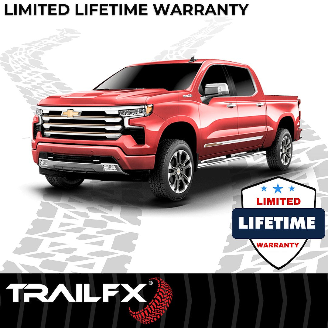 TrailFX T4 Trapezoid Step Bar For GM Silverado/Sierra Extended-Stainless (A4018S)