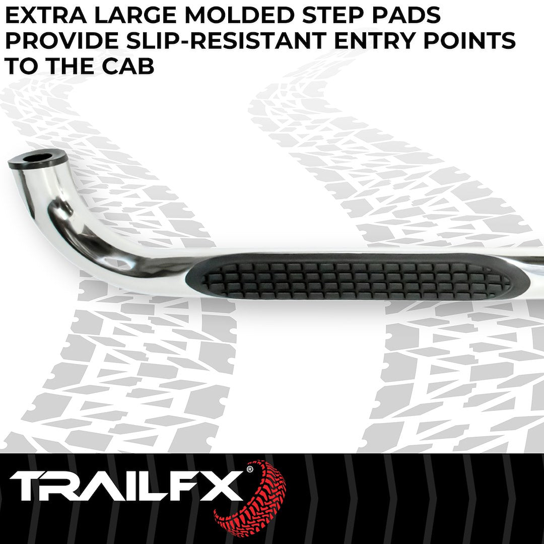 TrailFX 3" Round Step Bar For GM Silverado/Sierra Standard- Stainless (A0029S)