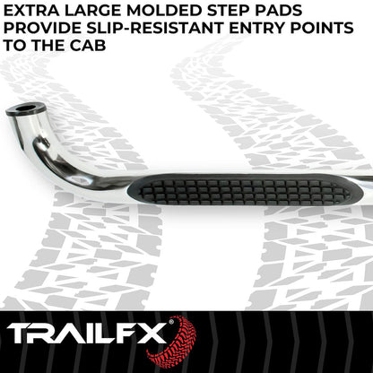 TrailFX 3" Round Step Bar For GM Silverado/Sierra Standard- Stainless (A0029S)