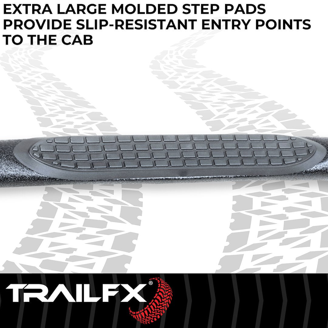 TrailFX 3" Round Step Bar For GM Yukon/Tahoe- Black (A0066T)