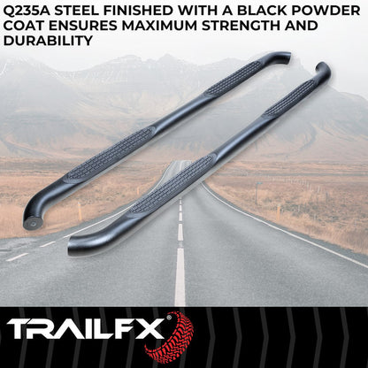 TrailFX 3" Round Step Bar For Jeep Gladiator- Black (A0063T)