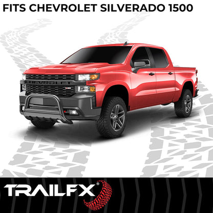 TrailFX 3" Round Bull Bar For GM Silverado/Sierra 1500- Black (B0036B)