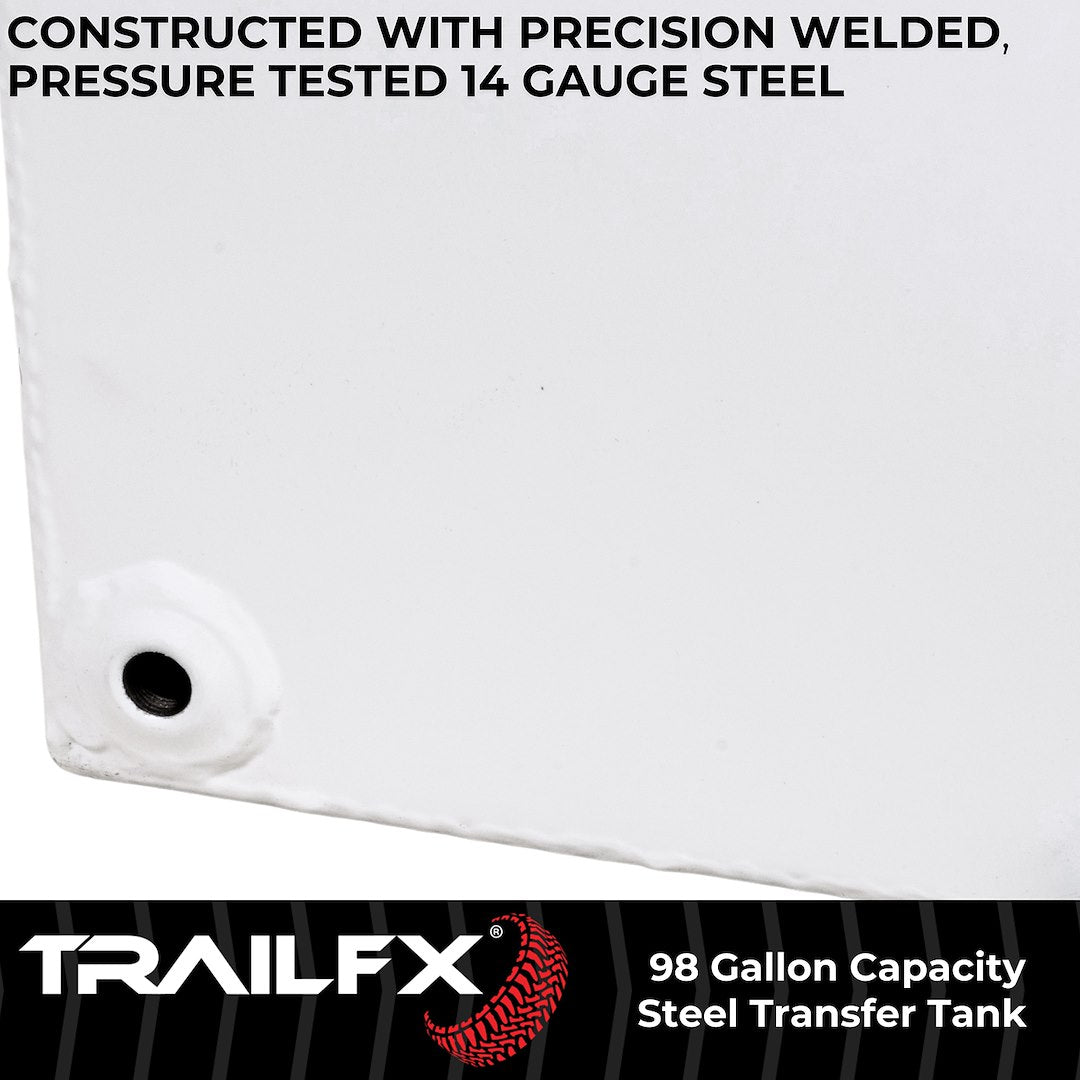 TrailFX 98 Gallon Steel Liquid Transfer Rectangle Tank-White (21098SW)