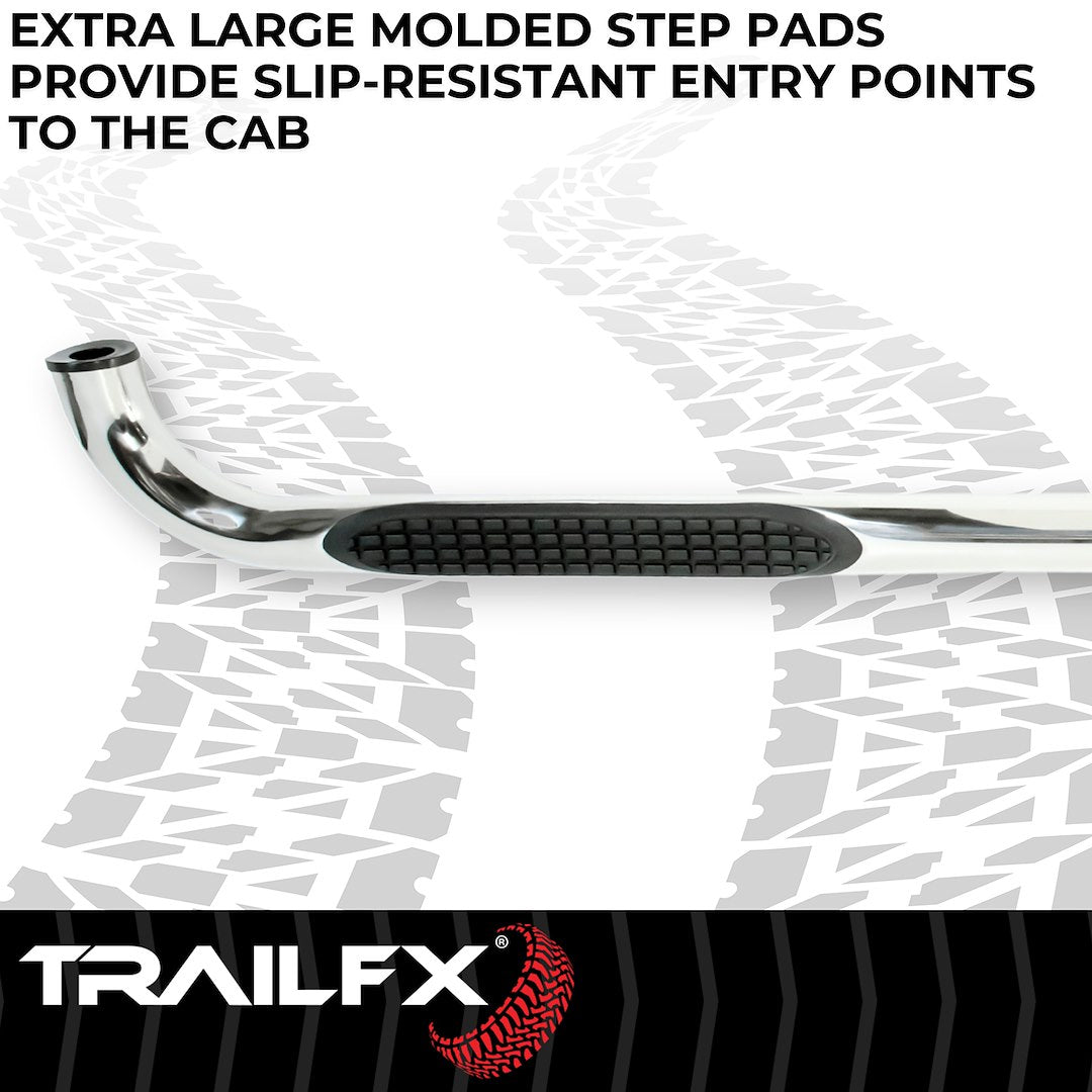 TrailFX 3" Round Step Bar For Toyota Tacoma Access- Stainless (A0009S)