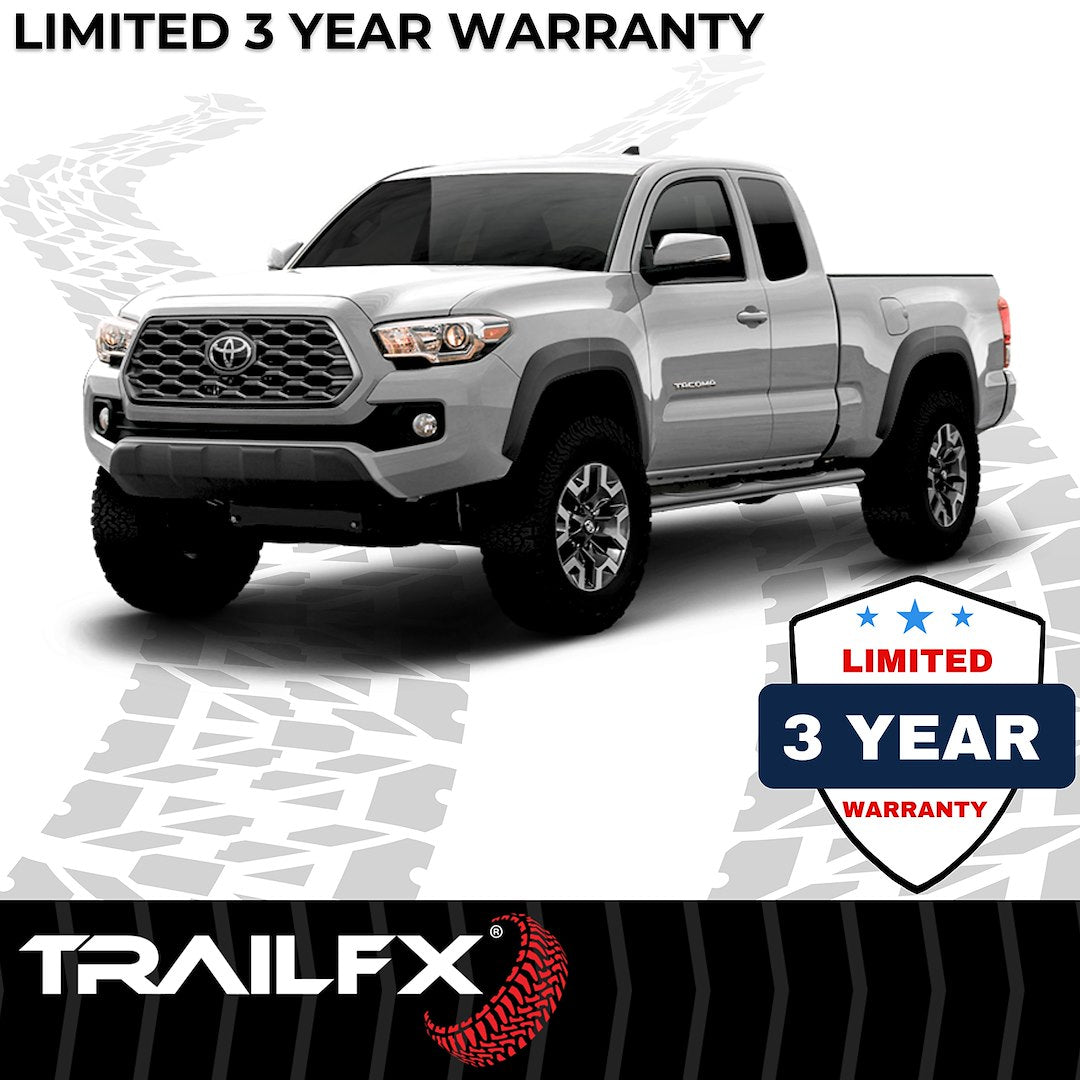 TrailFX 4" Oval Straight Step Bar For Toyota Tacoma Access- Black (A1512B)