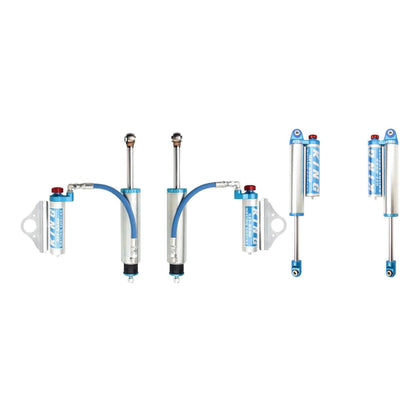 King Shocks 2.5 Performance w/ Remote Reservoir + Rear Reservoir Adjustable Shocks Set w/0-2.5" lift - 2000-2010 Chevrolet Silverado 2500 HD 4WD
