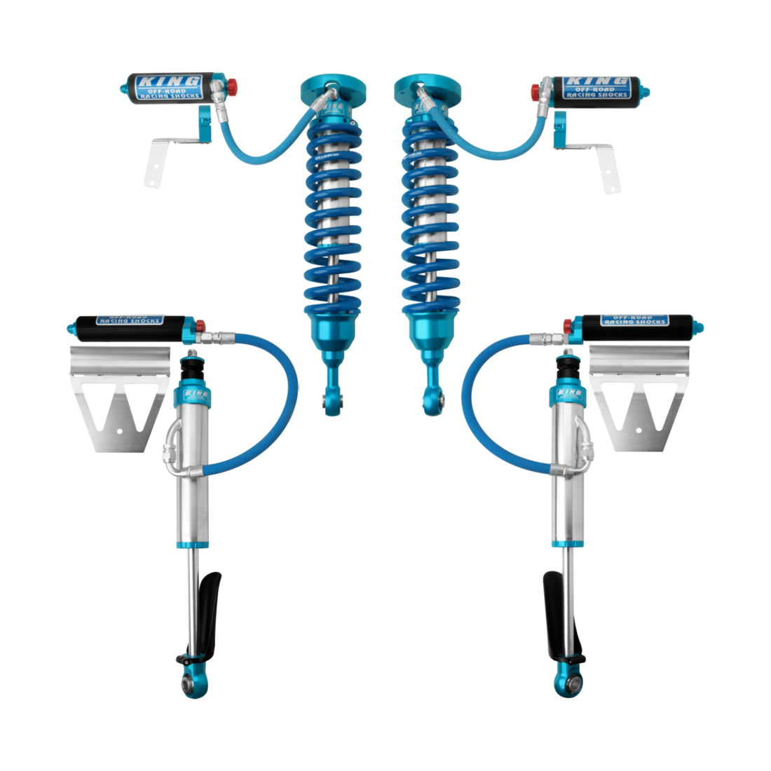 King Shocks 2.5 Performance Coilovers + Rear Reservoir Non-Adjustable Shocks Set - 2008-2021 Toyota Land Cruiser 200 4WD