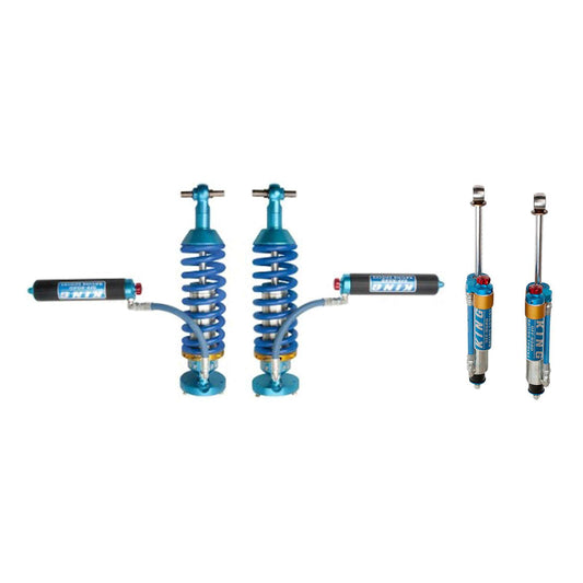King Shocks 3.0 Performance Coilovers w/ Adjustable Remote Reservoir + Rear Adj Reservoir Shocks Set w/0-2.5" lift - 2019-2024 GMC Sierra 1500 AT4 4WD