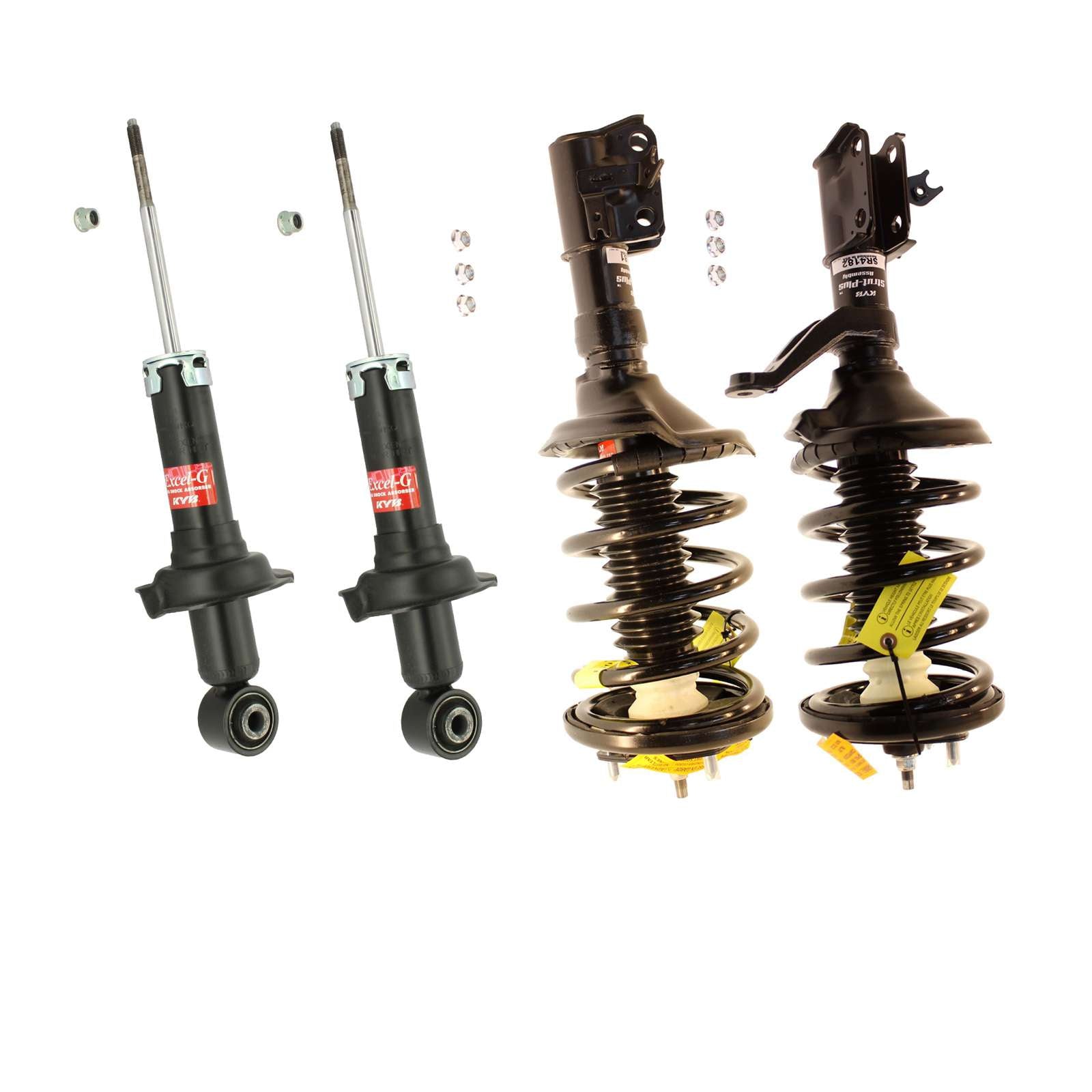 KYB Strut Plus Shocks & Spring Assembly + Rear Excel-G Shocks Set - 2005-2006 Honda CR-V 4WD AWD FWD