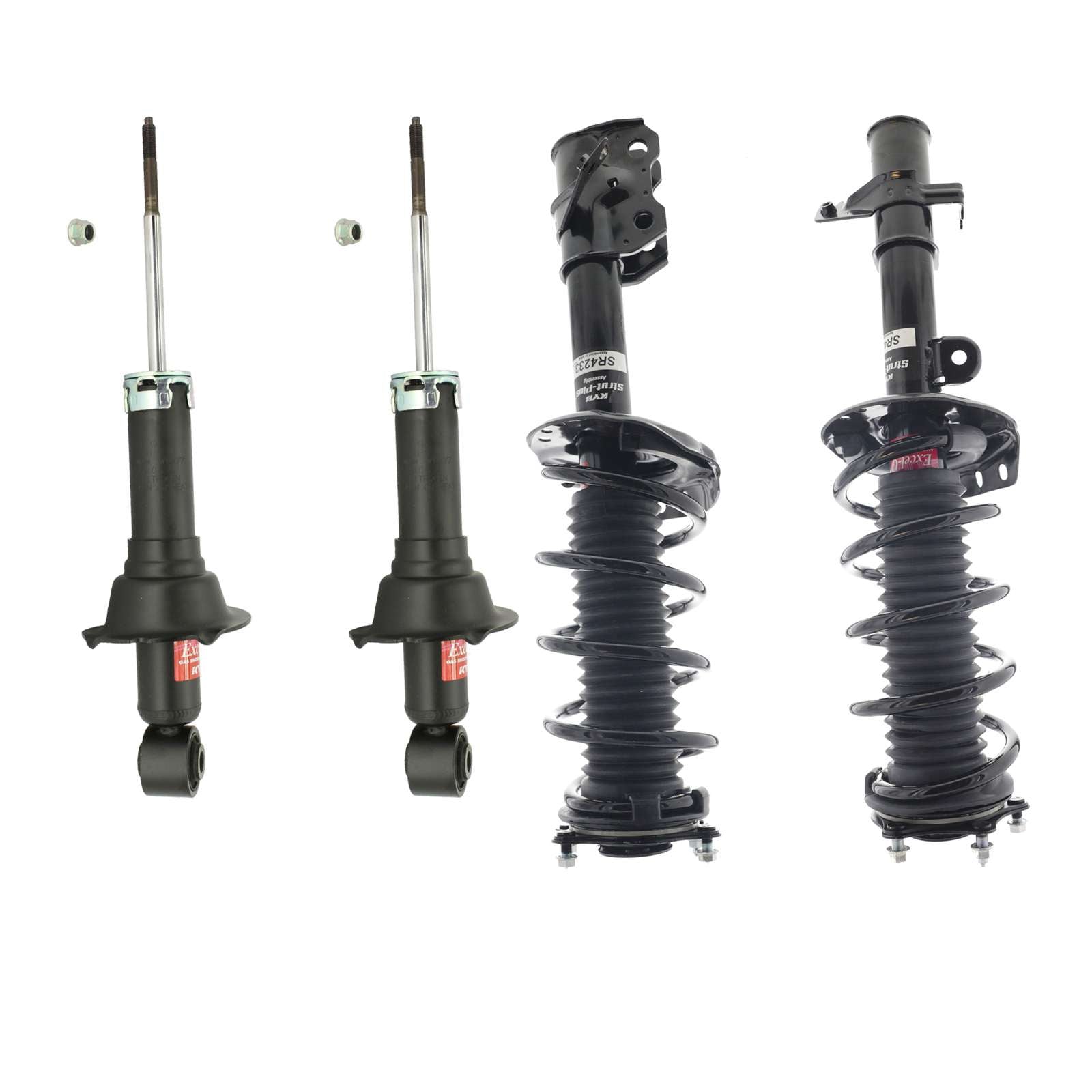 KYB Strut Plus Shocks & Spring Assembly + Rear Excel-G Shocks Set - 2007-2011 Honda CR-V 4WD AWD FWD