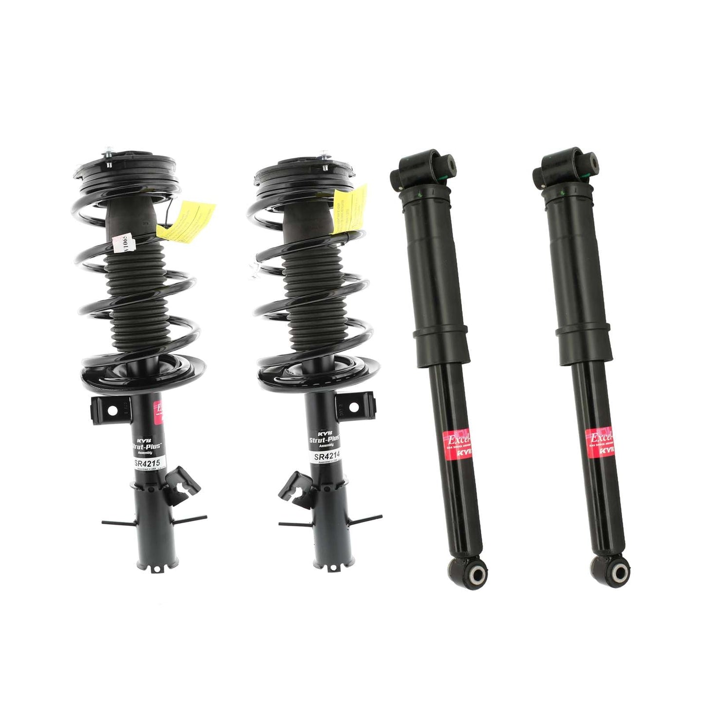 KYB Strut Plus Shocks & Spring Assembly + Rear Excel-G Shocks Set - 2007-2012 Nissan Sentra FWD