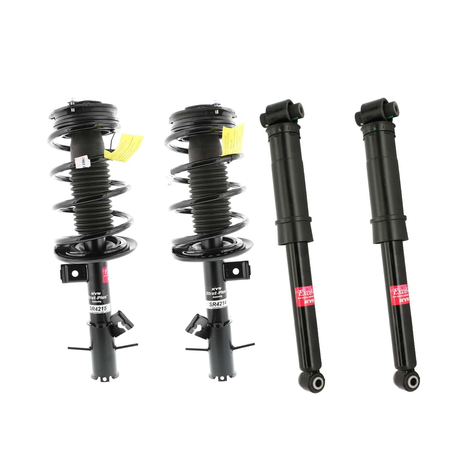 KYB Strut Plus Shocks & Spring Assembly + Rear Excel-G Shocks Set - 2007-2012 Nissan Sentra FWD