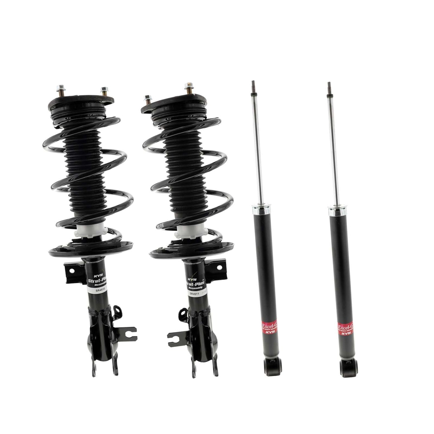 KYB Strut Plus Shocks & Spring Assembly + Rear Excel-G Shocks Set - 2014-2018 Mazda 3 FWD