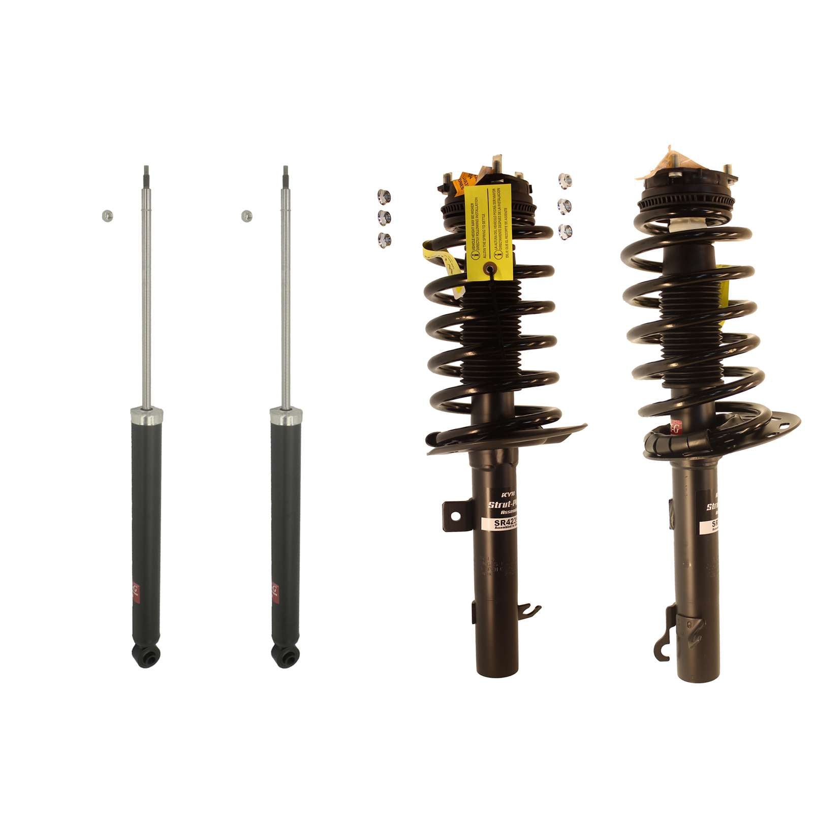 KYB Strut Plus Shocks & Spring Assembly + Rear Excel-G Shocks Set - 2008-2011 Ford Focus FWD