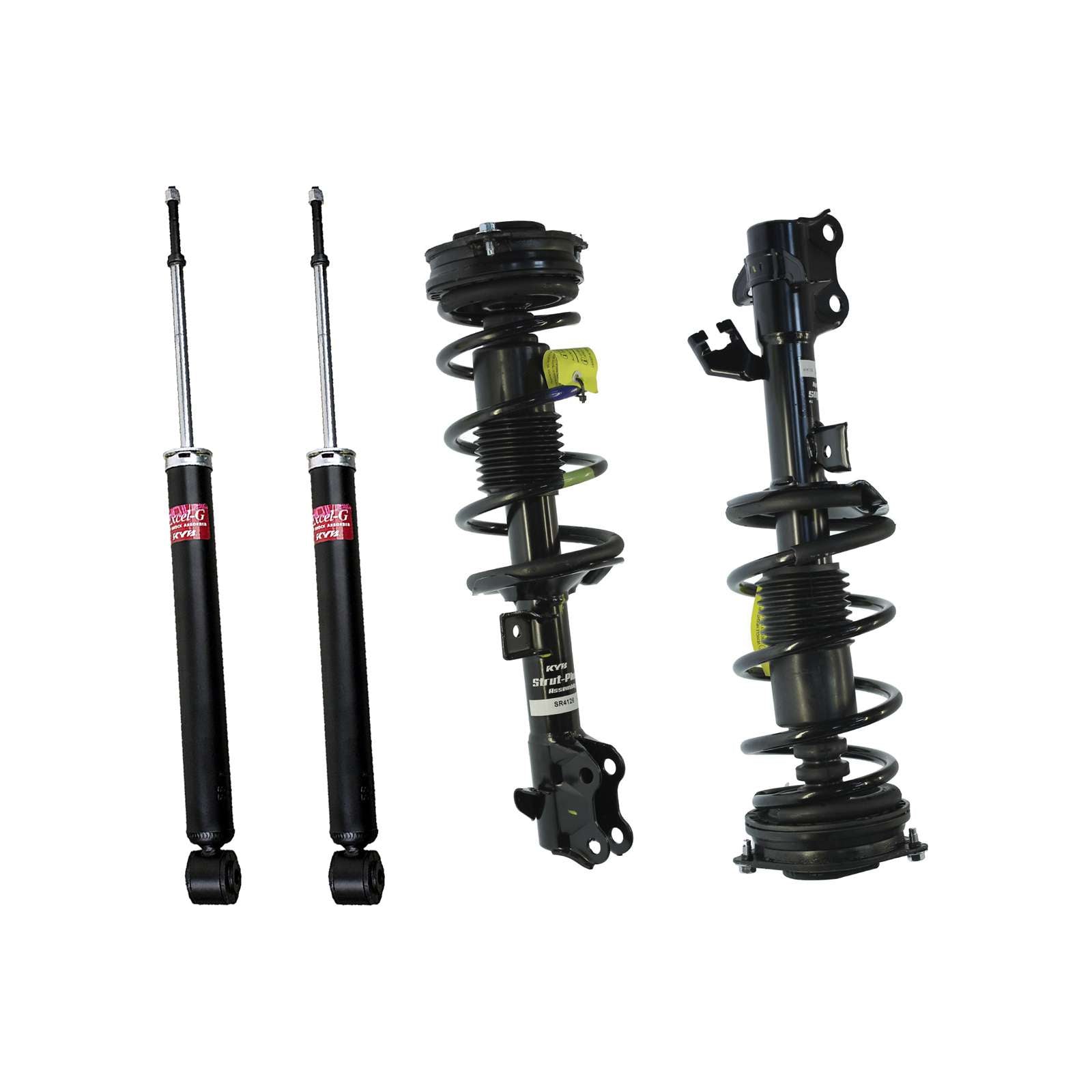 KYB Strut Plus Shocks & Spring Assembly + Rear Excel-G Shocks Set - 2007-2012 Nissan Versa FWD
