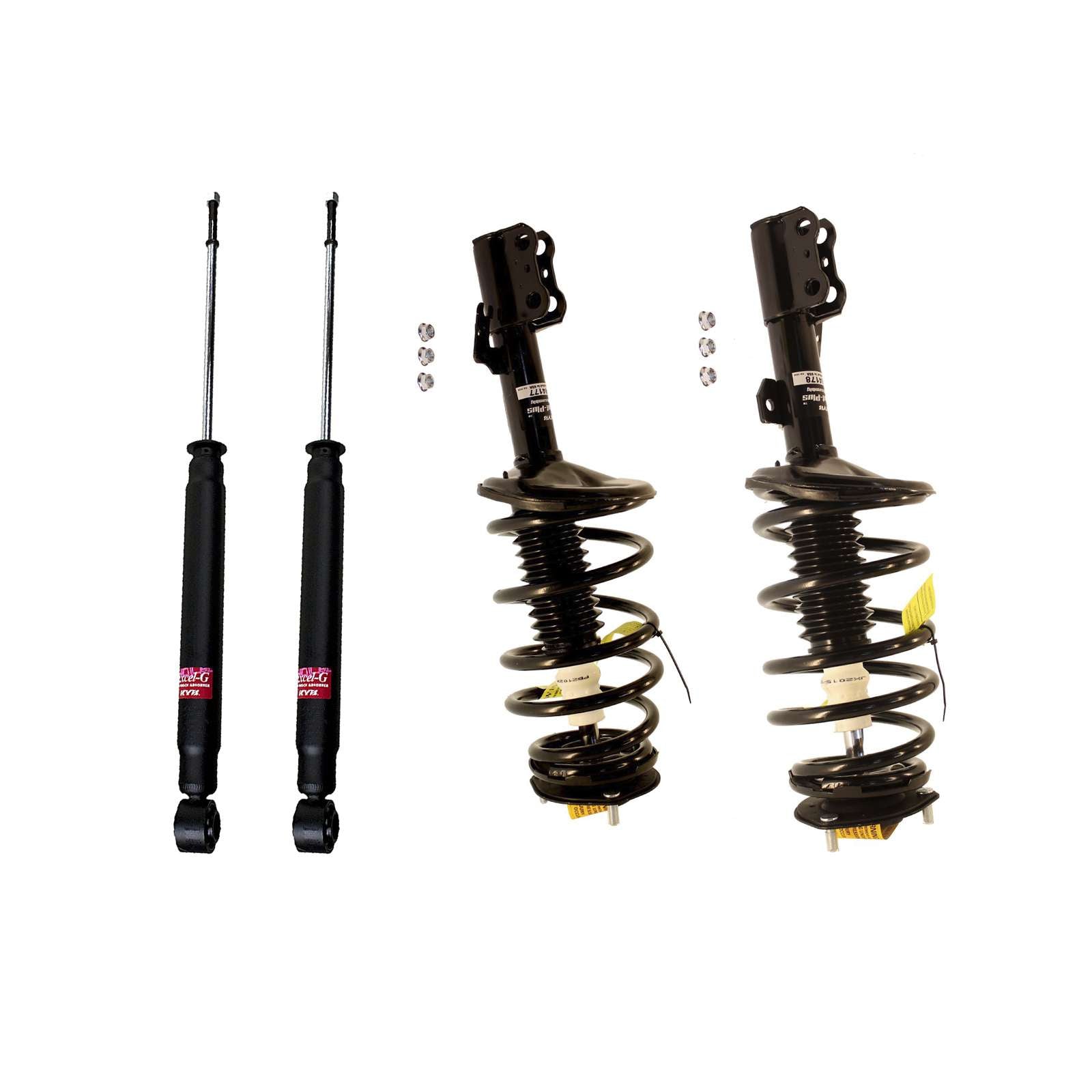 KYB Strut Plus Shocks & Spring Assembly + Rear Excel-G Shocks Set - 2004-2010 Toyota Sienna FWD