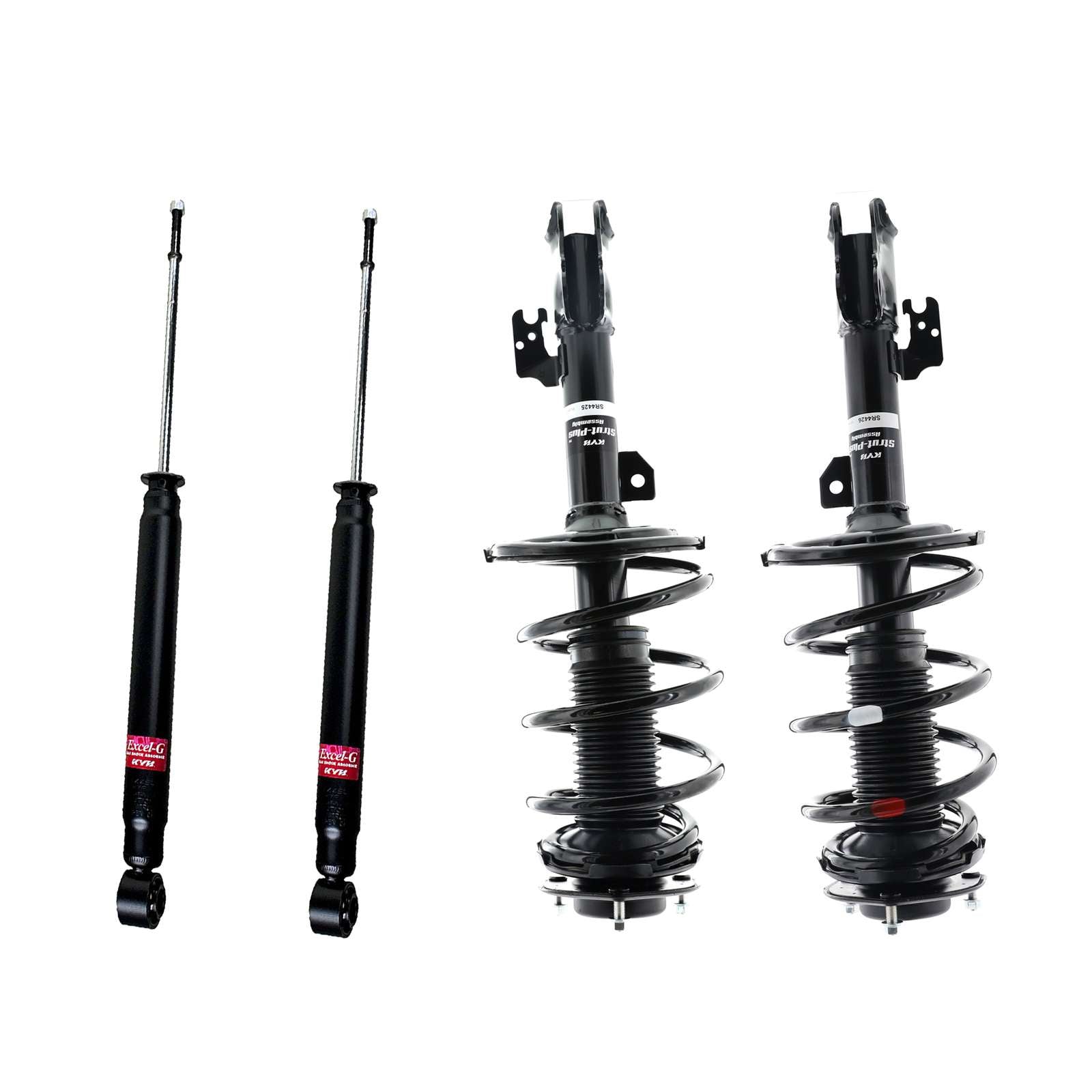 KYB Strut Plus Shocks & Spring Assembly + Rear Excel-G Shocks Set - 2011-2020 Toyota Sienna AWD