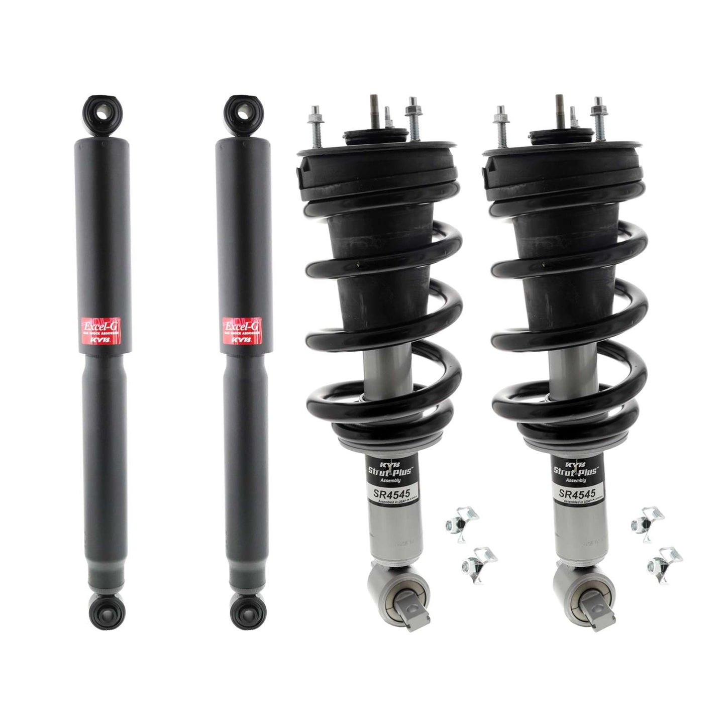 KYB Strut Plus Shocks & Spring Assembly + Rear Excel-G Shocks Set - 2015-2020 Chevrolet Tahoe 4WD