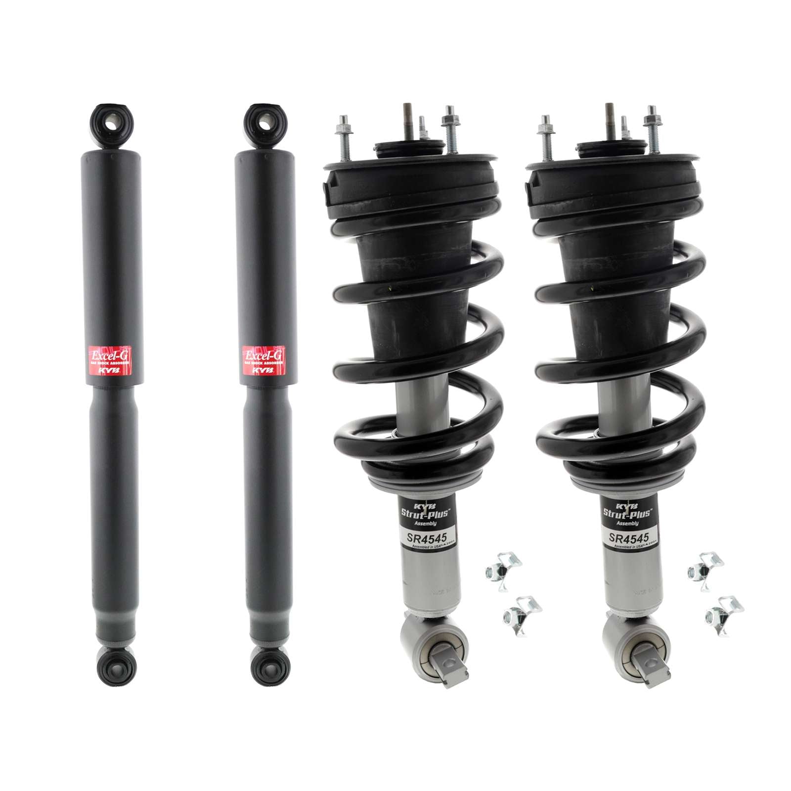 KYB Strut Plus Shocks & Spring Assembly + Rear Excel-G Shocks Set - 2015-2020 Chevrolet Tahoe 4WD