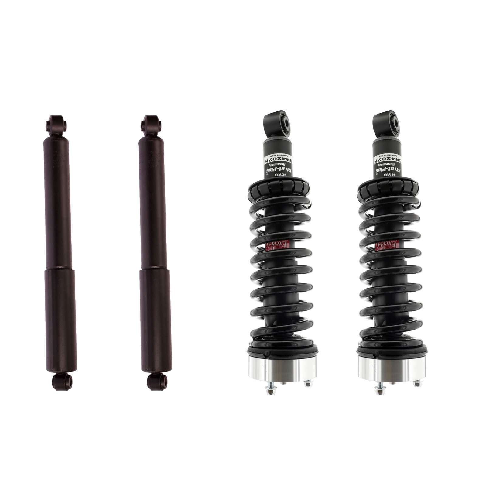 KYB Strut Plus Shocks & Spring Assembly + Rear Excel-G Shocks Set - 2005-2021 Nissan Frontier 4WD