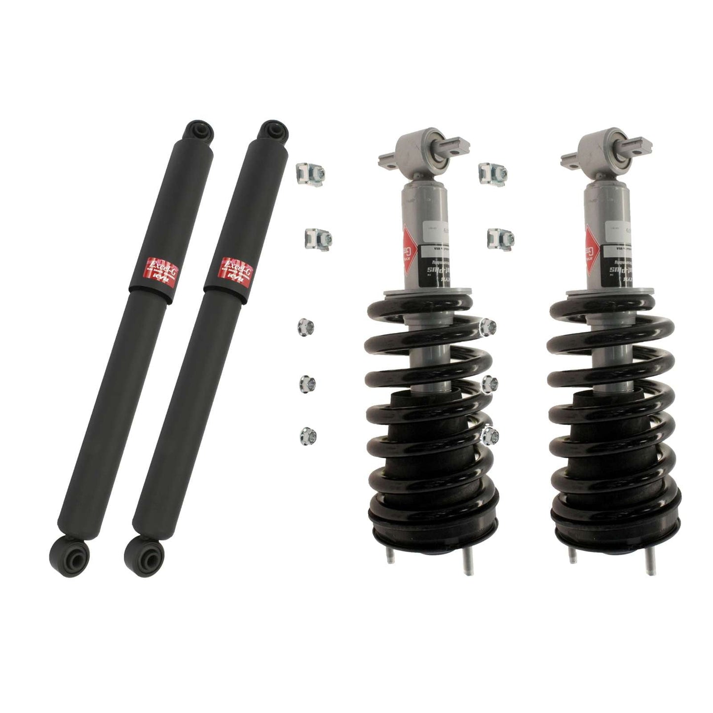 KYB Strut Plus Shocks & Spring Assembly + Rear Excel-G Shocks Set - 2007-2013 Chevrolet Silverado 1500 4WD RWD