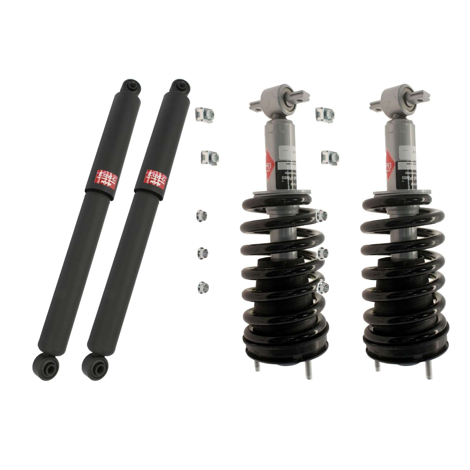 KYB Strut Plus Shocks & Spring Assembly + Rear Excel-G Shocks Set - 2007-2013 GMC Sierra 1500 4WD RWD