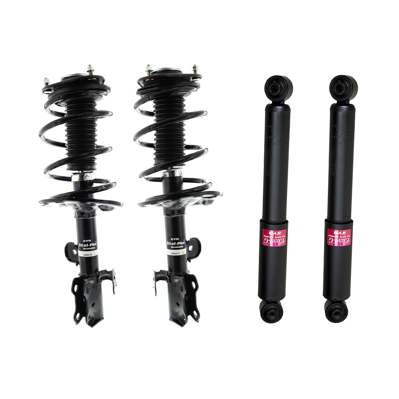 KYB Strut Plus Shocks & Spring Assembly + Rear Excel-G Shocks Set - 2013-2018 Toyota RAV4 AWD FWD