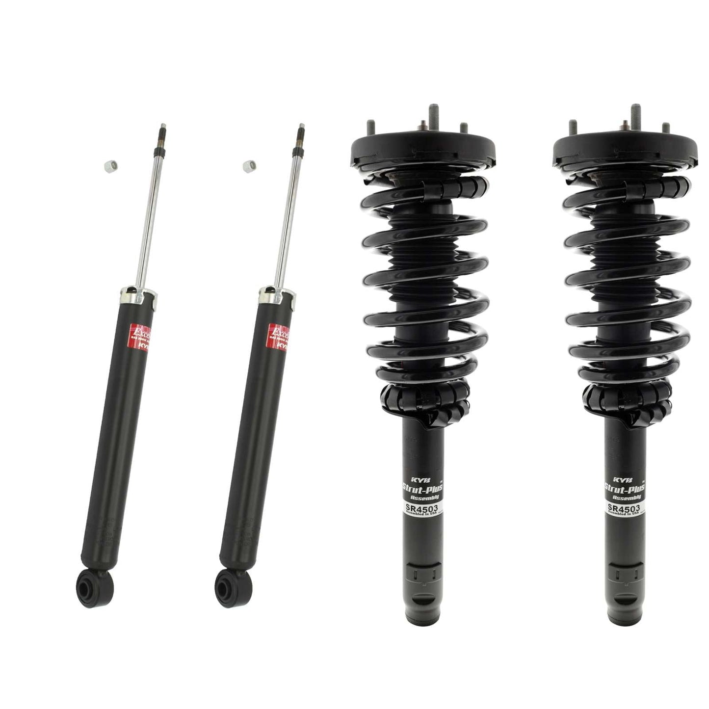 KYB Strut Plus Shocks & Spring Assembly + Rear Excel-G Shocks Set - 2006-2007 Hyundai Azera FWD