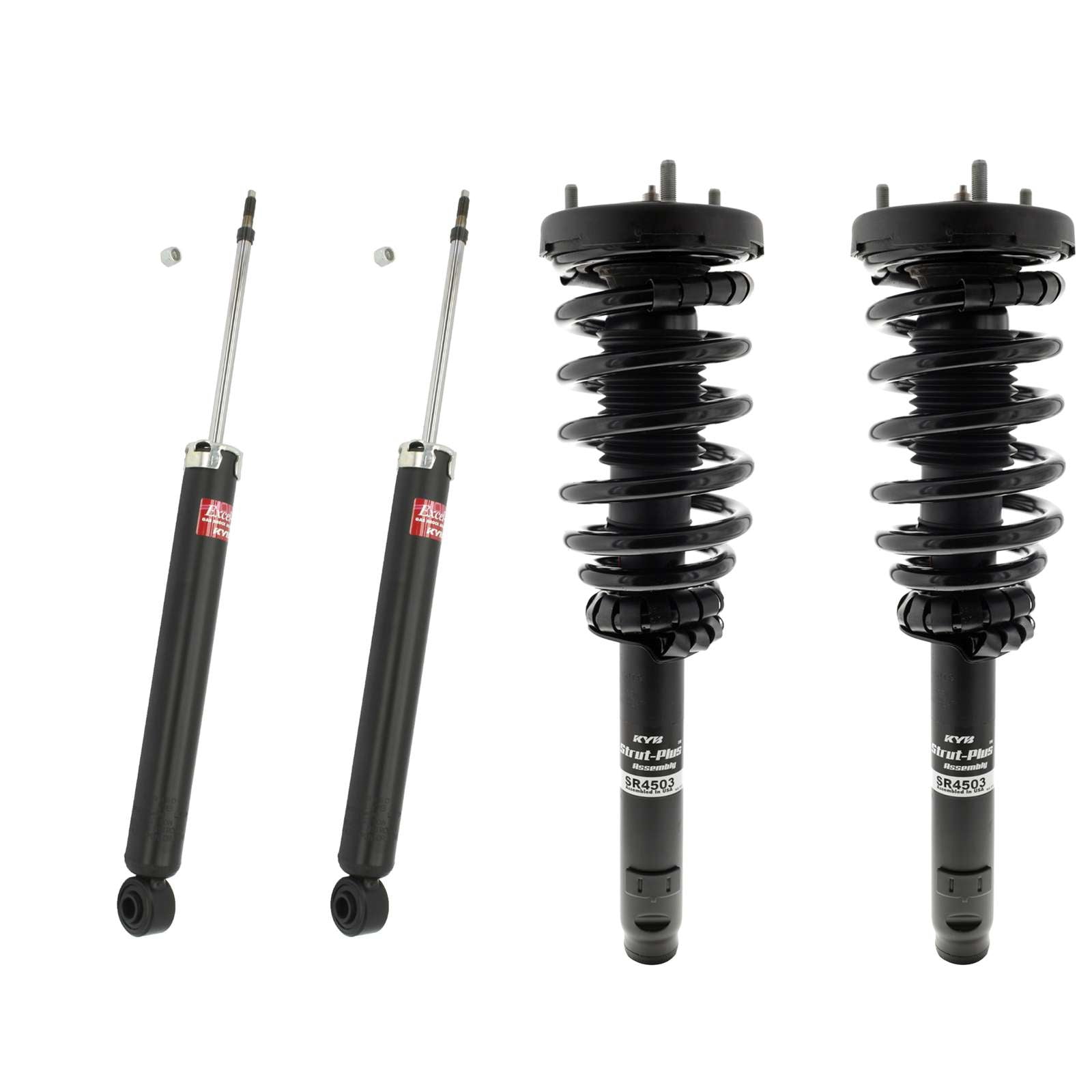 KYB Strut Plus Shocks & Spring Assembly + Rear Excel-G Shocks Set - 2006-2007 Hyundai Azera FWD
