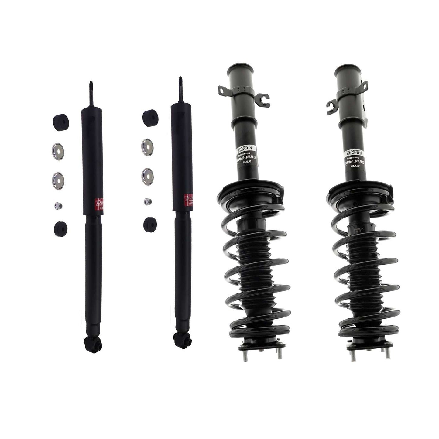 KYB Strut Plus Shocks & Spring Assembly + Rear Excel-G Shocks Set - 2007-2015 Mazda CX-9 AWD FWD
