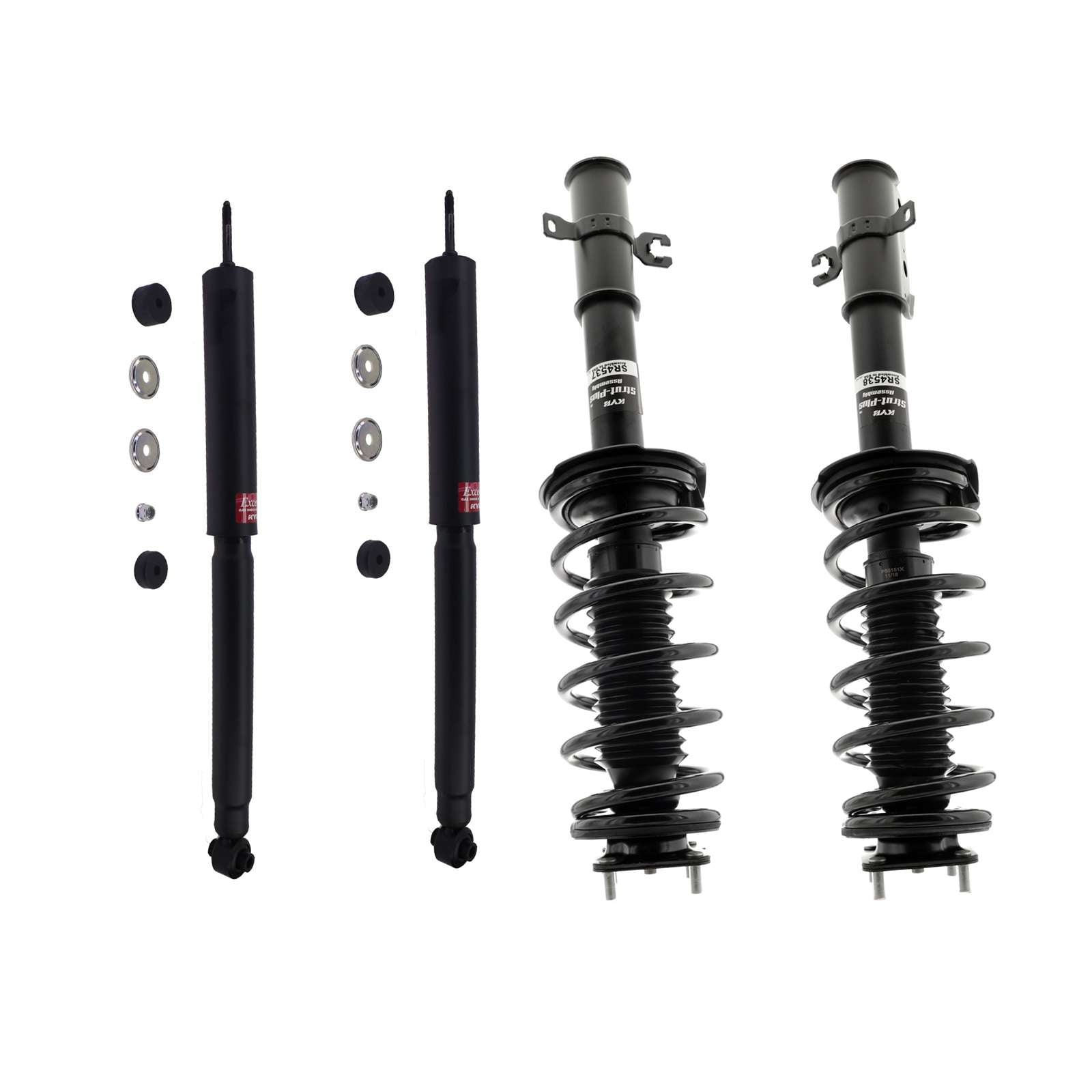 KYB Strut Plus Shocks & Spring Assembly + Rear Excel-G Shocks Set - 2007-2015 Mazda CX-9 AWD FWD