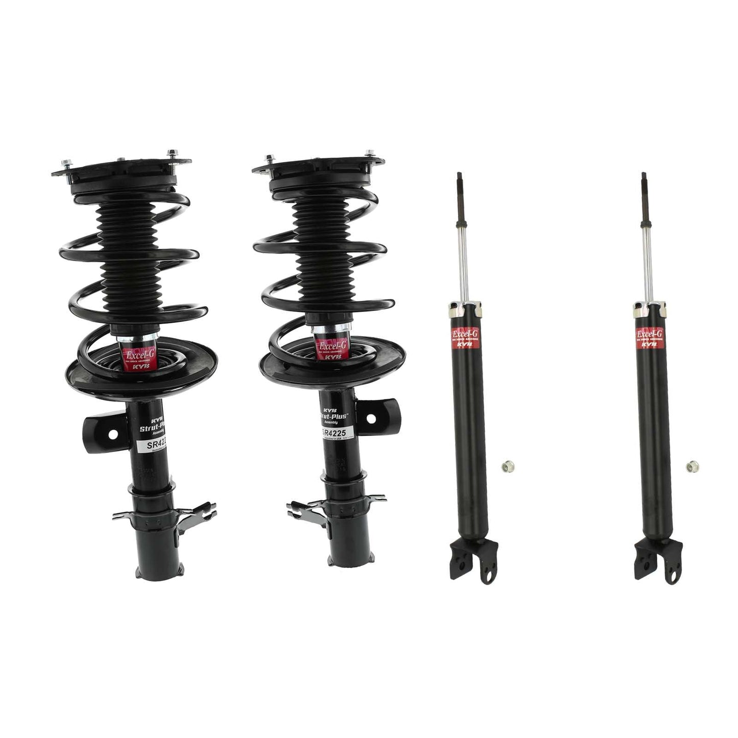 KYB Strut Plus Shocks & Spring Assembly + Rear Excel-G Shocks Set - 2007-2012 Nissan Altima FWD