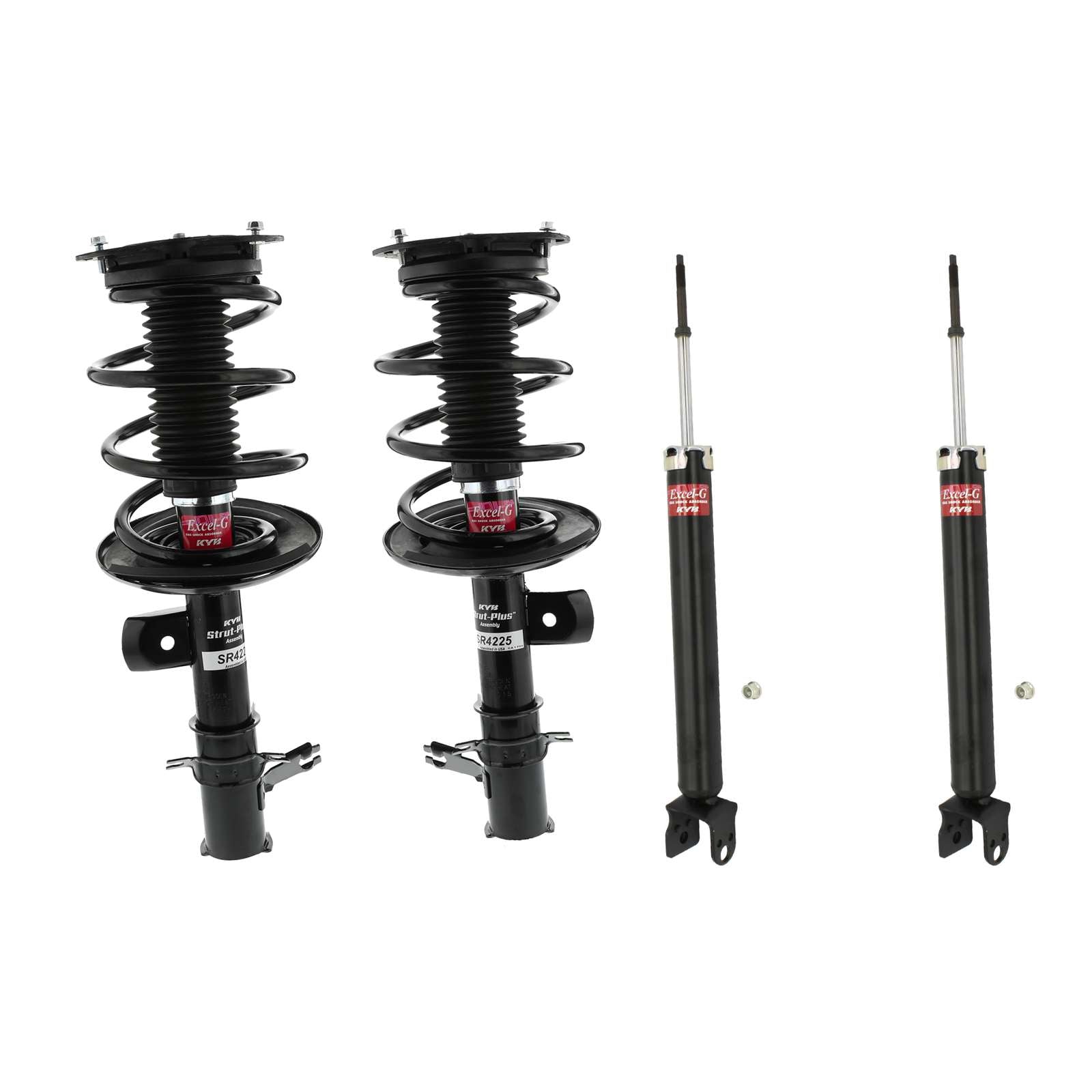 KYB Strut Plus Shocks & Spring Assembly + Rear Excel-G Shocks Set - 2007-2012 Nissan Altima FWD