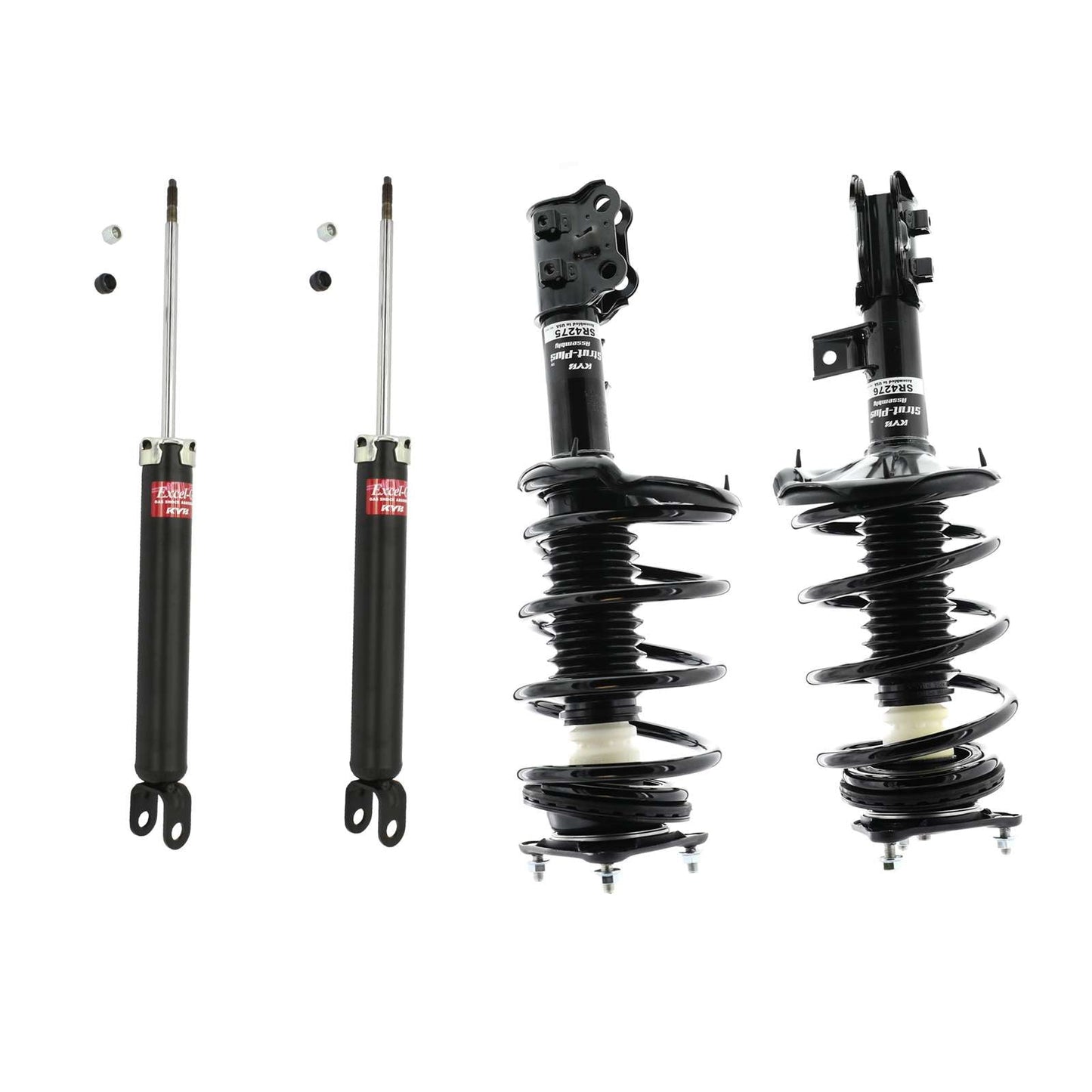 KYB Strut Plus Shocks & Spring Assembly + Rear Excel-G Shocks Set - 2007-2008 Hyundai Elantra FWD
