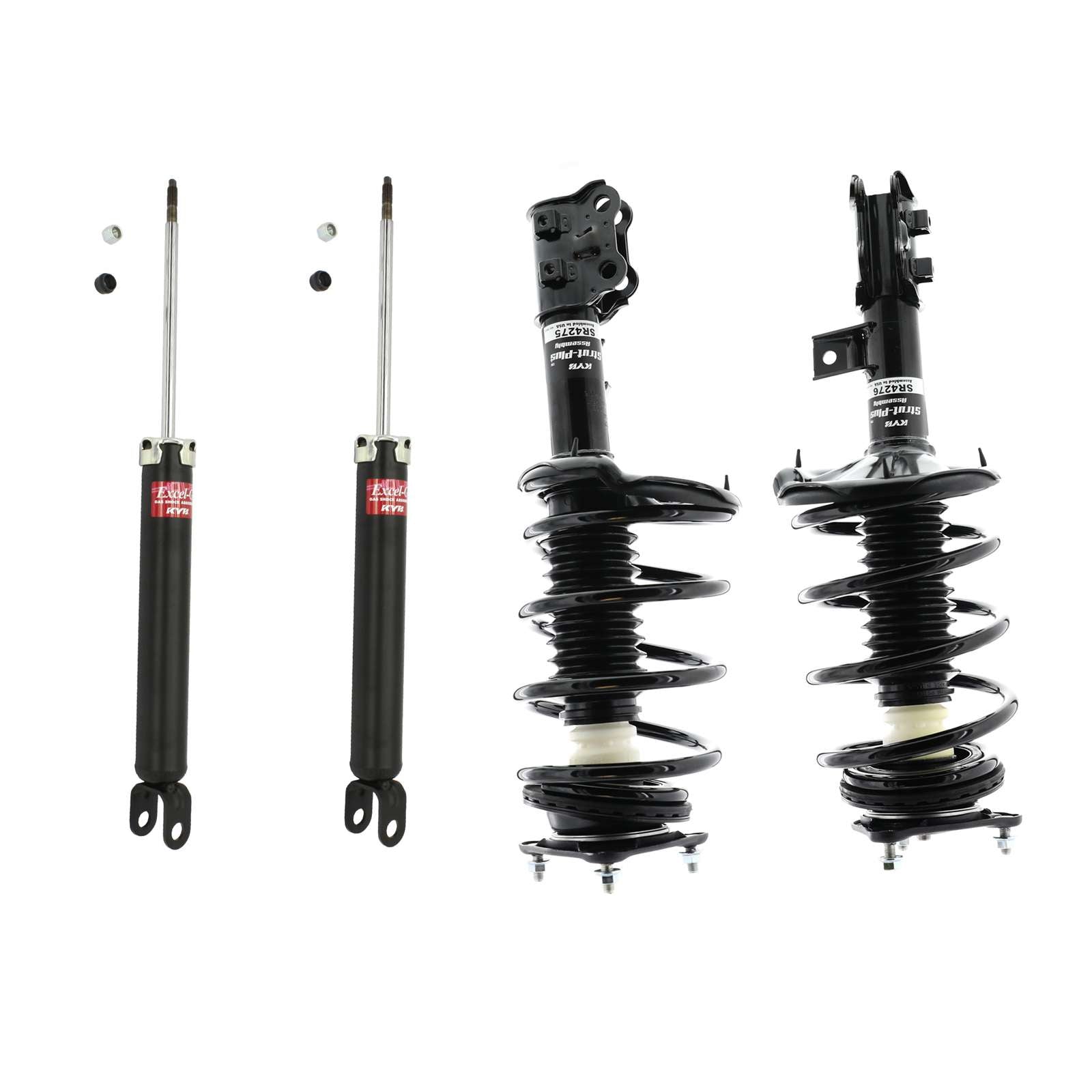 KYB Strut Plus Shocks & Spring Assembly + Rear Excel-G Shocks Set - 2007-2008 Hyundai Elantra FWD
