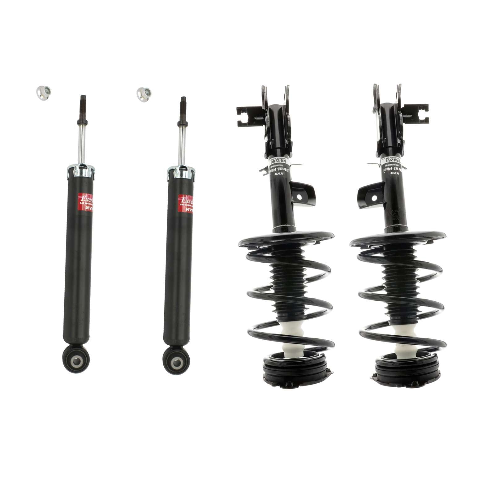 KYB Strut Plus Shocks & Spring Assembly + Rear Excel-G Shocks Set - 2009-2014 Nissan Murano AWD FWD