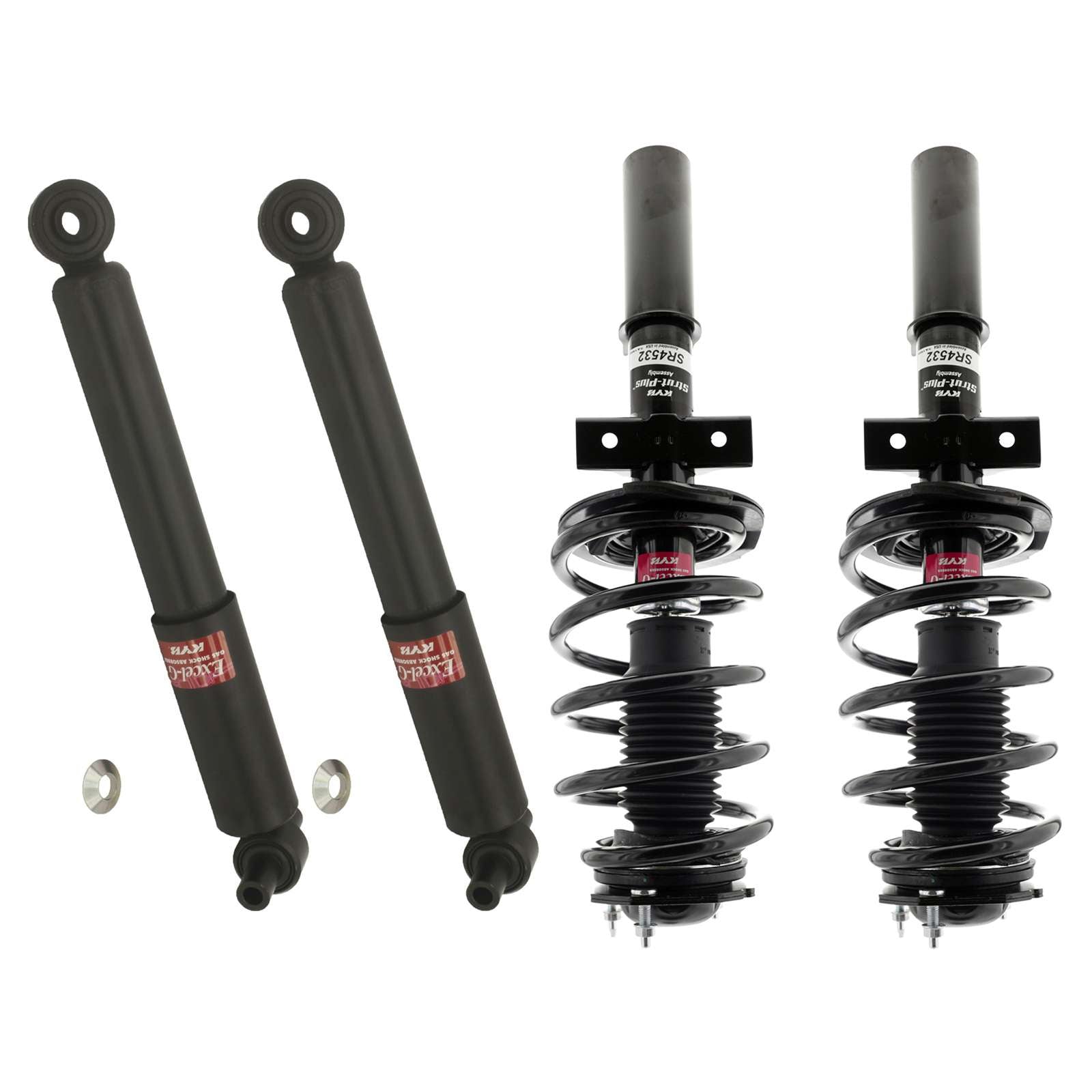 KYB Strut Plus Shocks & Spring Assembly + Rear Excel-G Shocks Set - 2013-2016 GMC Acadia AWD FWD