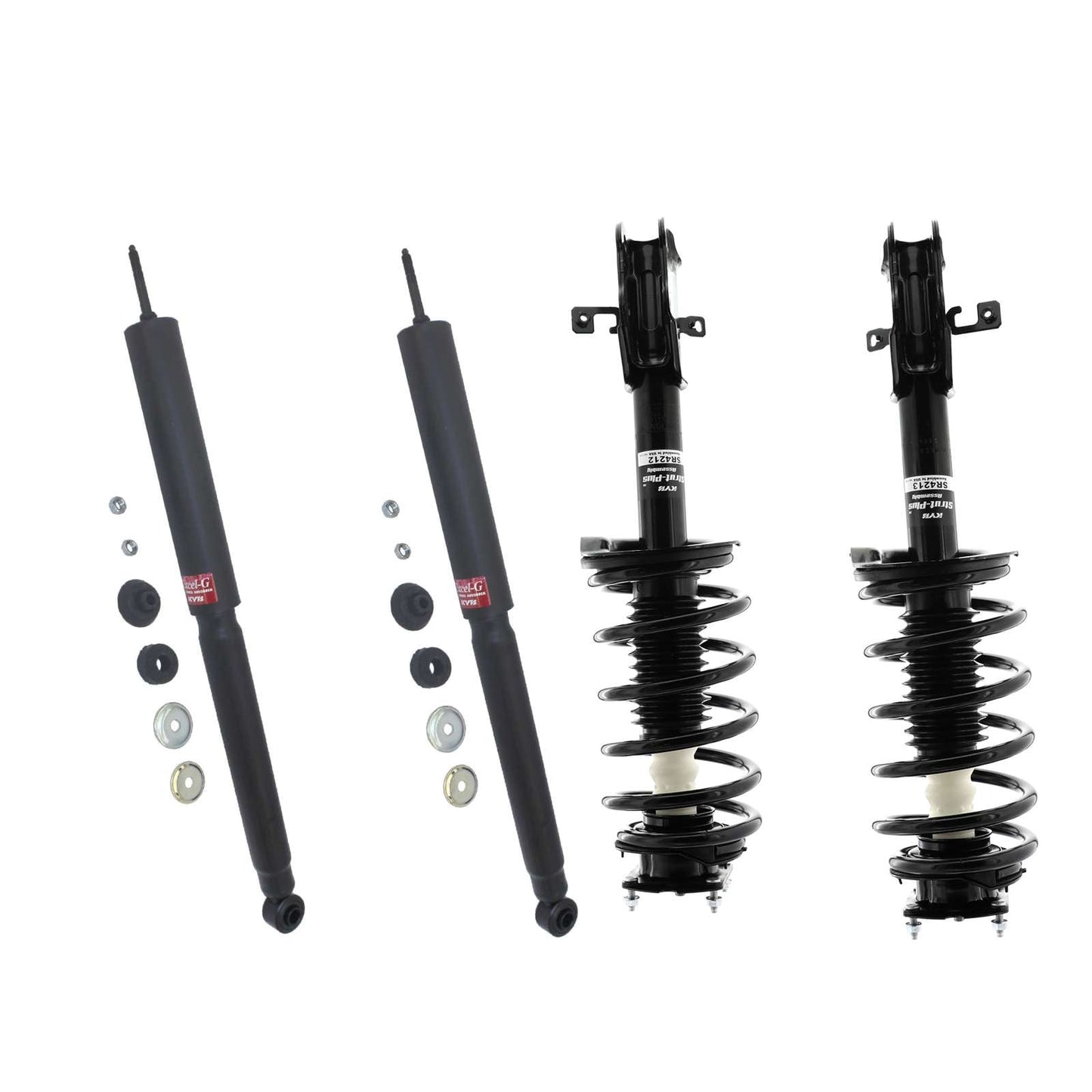 KYB Strut Plus Shocks & Spring Assembly + Rear Excel-G Shocks Set - 2011-2014 Ford Edge AWD FWD