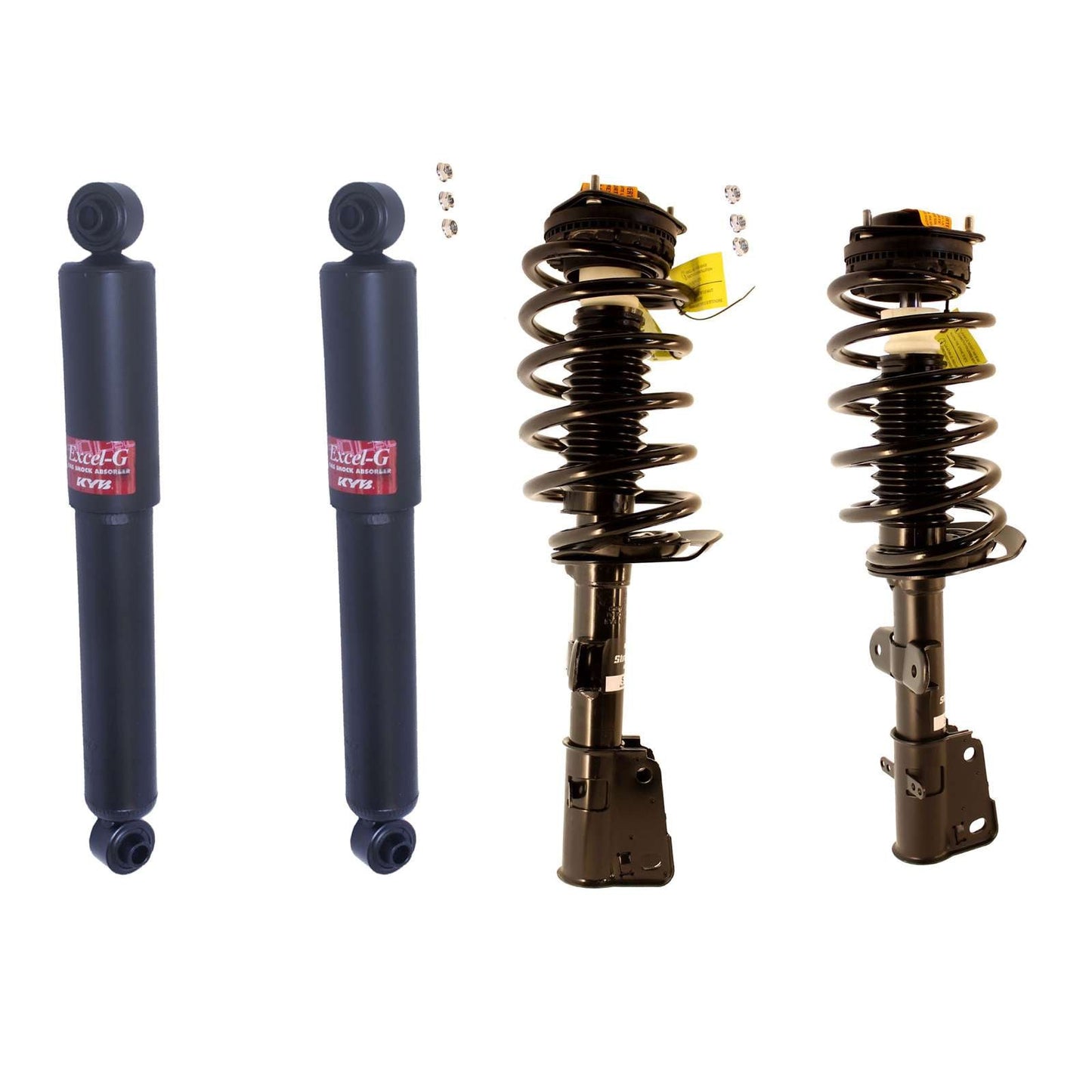 KYB Strut Plus Shocks & Spring Assembly + Rear Excel-G Shocks Set - 2011-2012 Chrysler Town & Country FWD