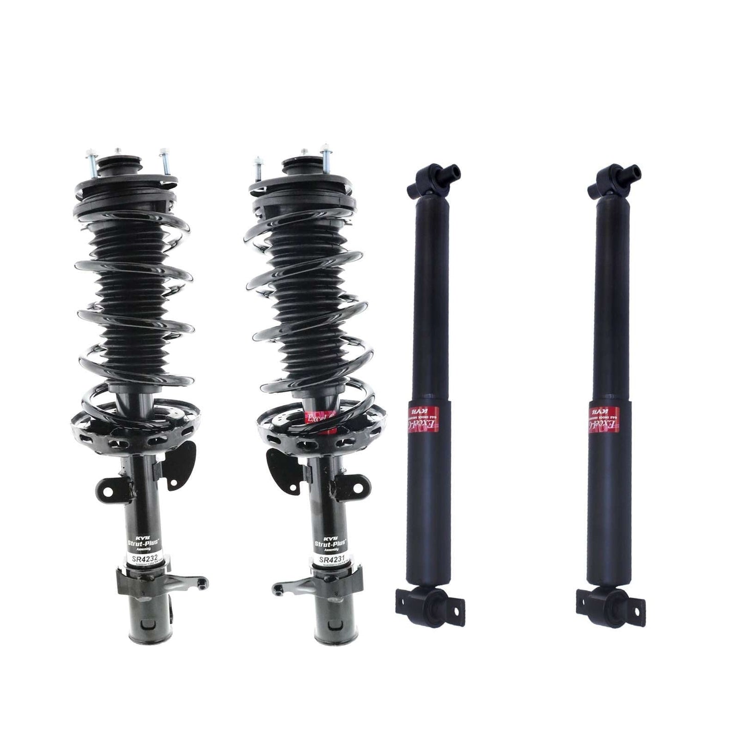 KYB Strut Plus Shocks & Spring Assembly + Rear Excel-G Shocks Set - 2011-2012 Honda Pilot AWD FWD
