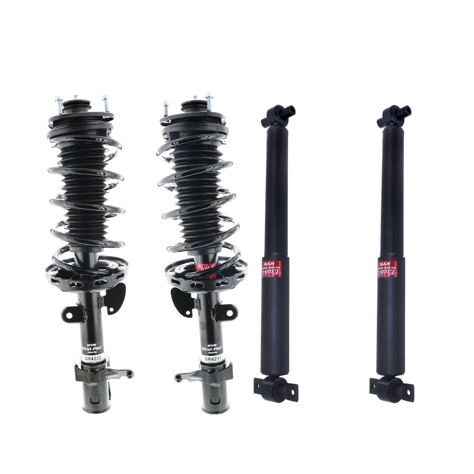 KYB Strut Plus Shocks & Spring Assembly + Rear Excel-G Shocks Set - 2011-2012 Honda Pilot AWD FWD