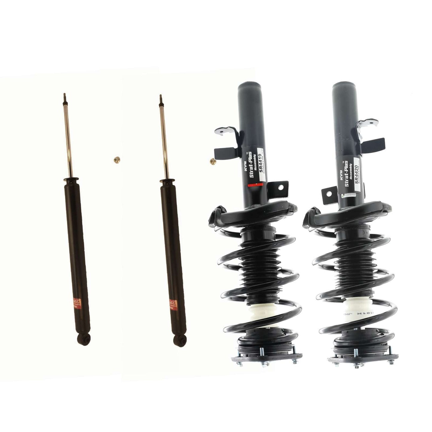 KYB Strut Plus Shocks & Spring Assembly + Rear Excel-G Shocks Set - 2012-2013 Ford Focus FWD