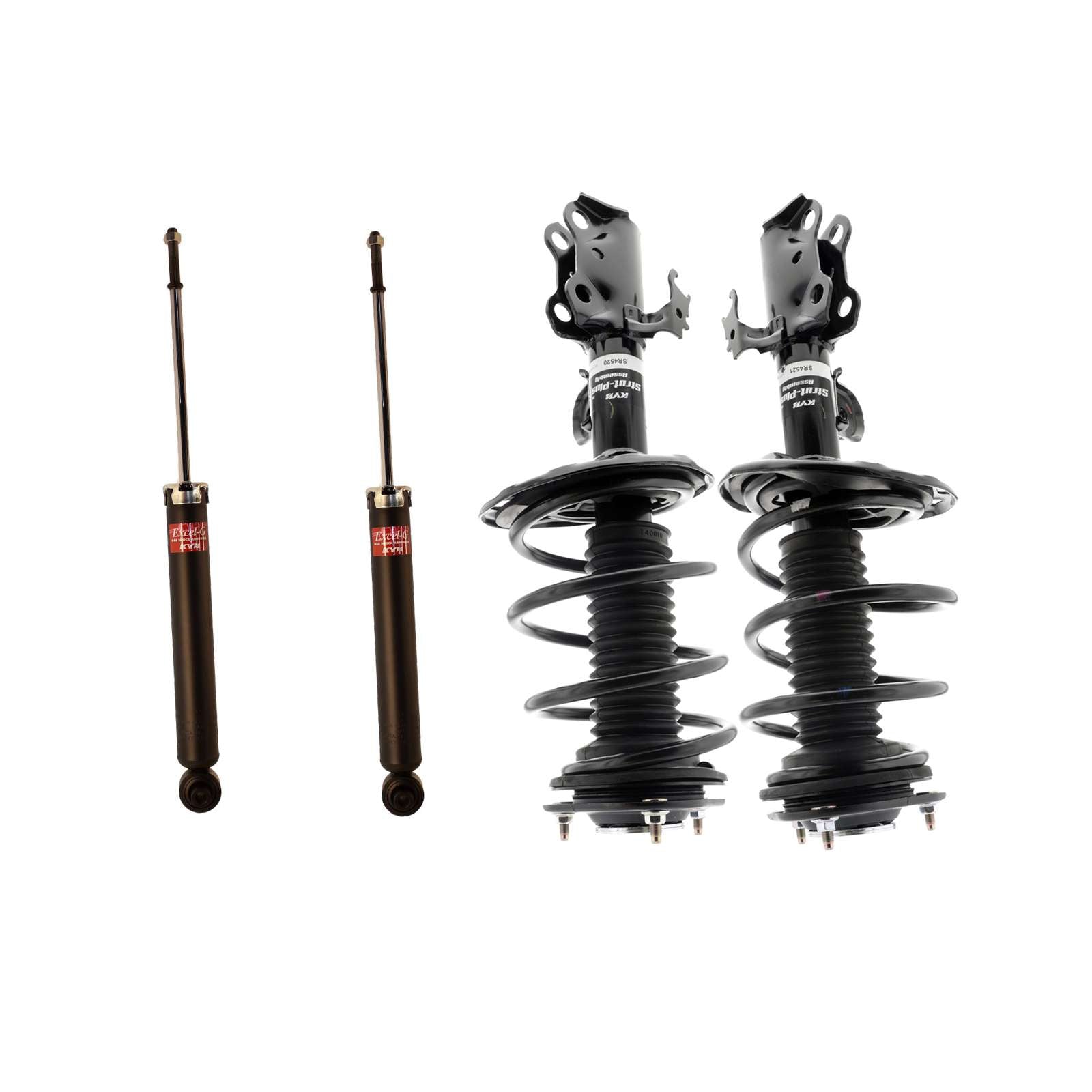 KYB Strut Plus Shocks & Spring Assembly + Rear Excel-G Shocks Set - 2012-2016 Toyota Prius V FWD
