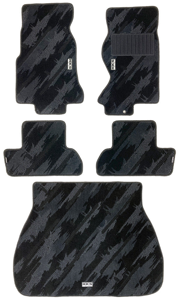 HKS Floor Mat (Monotone Oil Color - 5 Piece Set) - Mazda RX-7 FD3S RHD 92-02