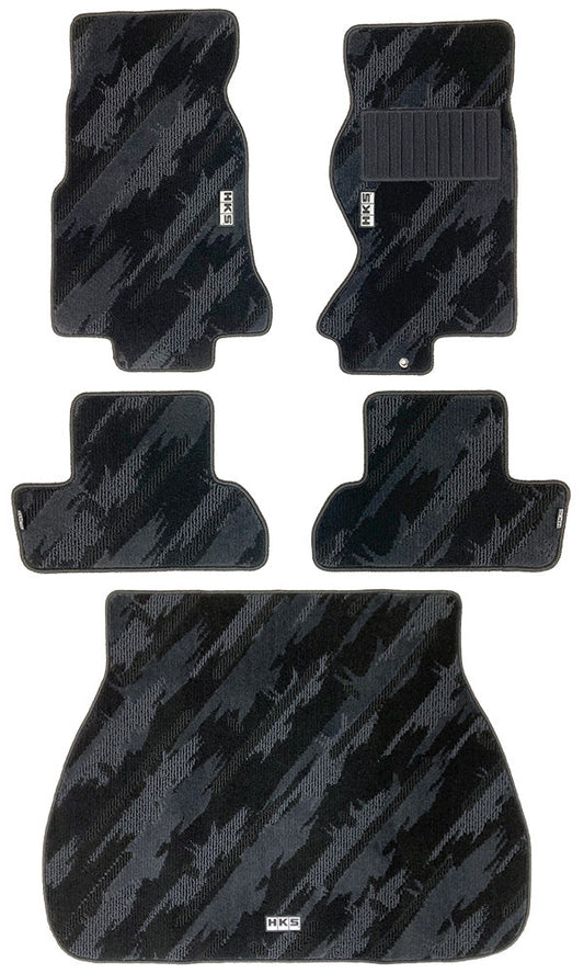 HKS Floor Mat (Monotone Oil Color - 5 Piece Set) - Mazda RX-7 FD3S RHD 92-02