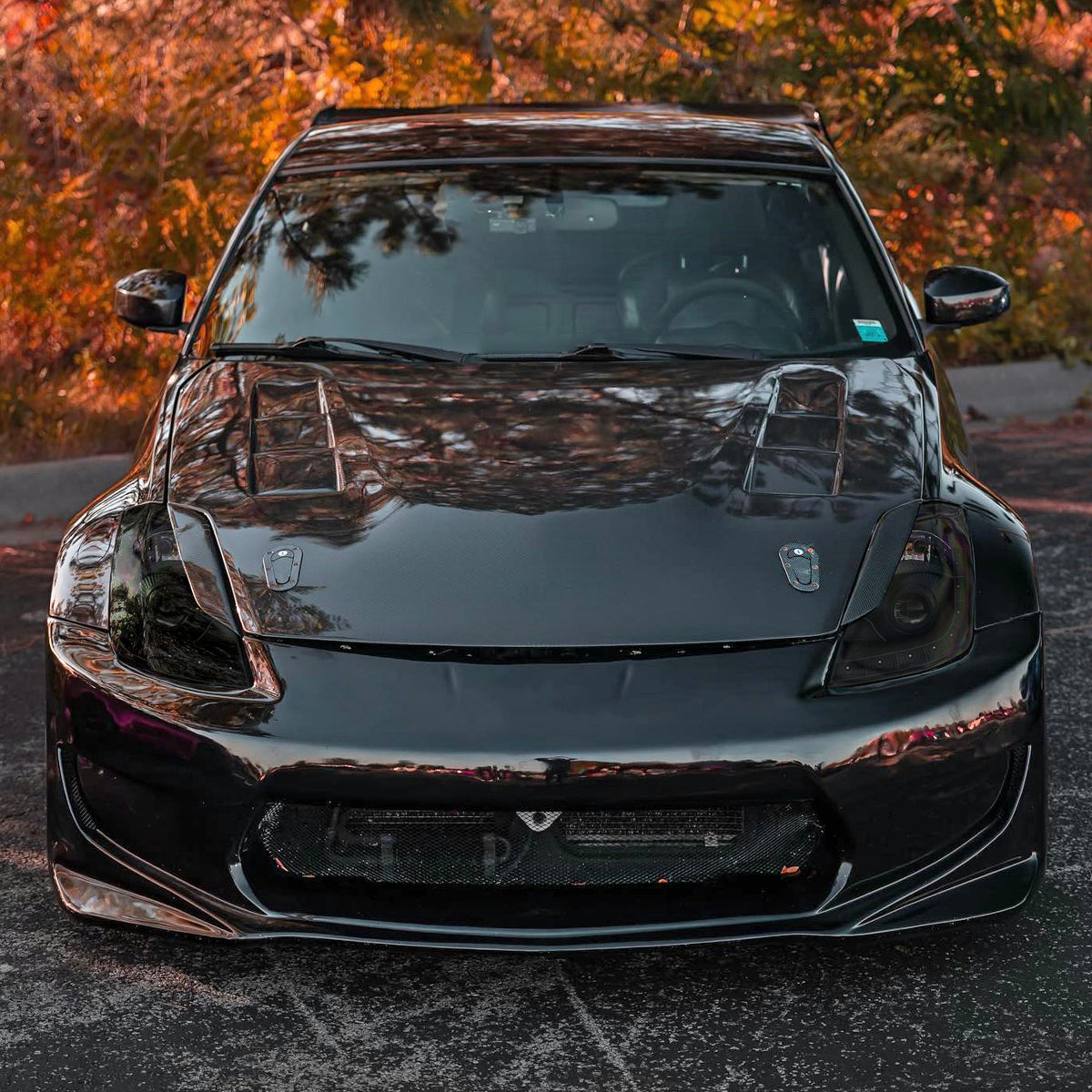 2006-2009 Nissan 350Z SMD LED Light Strip Projector Headlights (Black Housing/Smoked Lens)