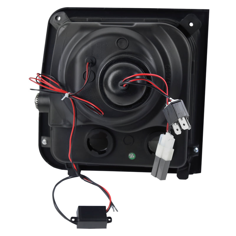 1997-2001 Jeep Cherokee Halo Projector Headlights w/ SMD LED Light Strip (Black Housing/Smoked Lens)