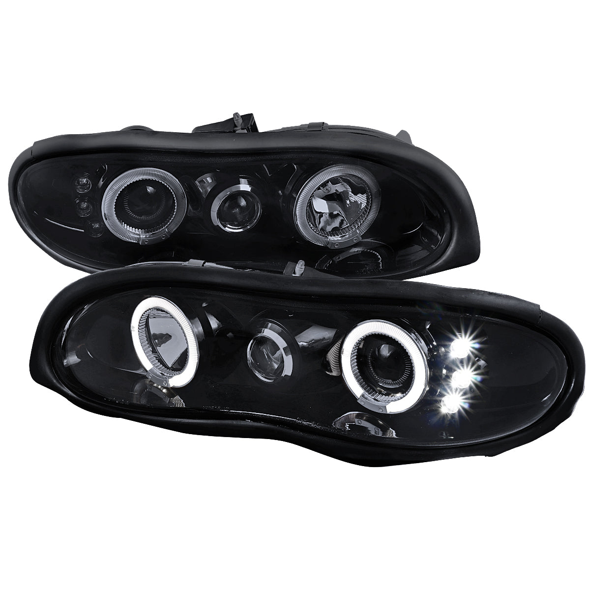1998-2002 Chevrolet Camaro Dual Halo Projector Headlights (Glossy Black Housing/Smoked Lens)